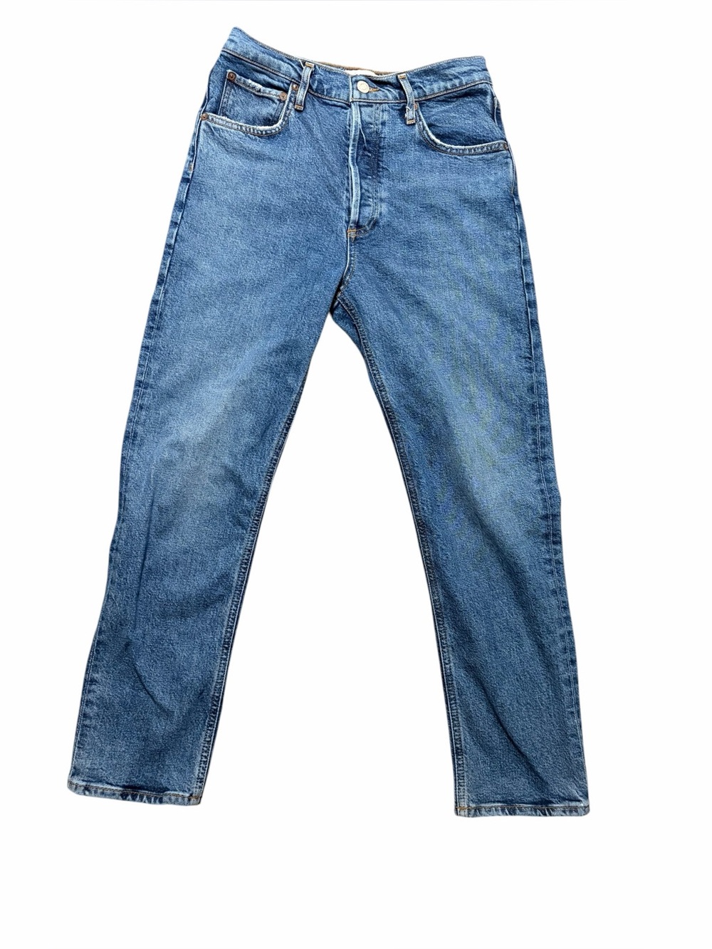 Agolde Ladies High Rise Medium Wash Cropped Riley Jeans Size 26